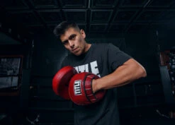 TITLE Boxing Blood Red Leather Punch Mitts -Boxing Shop BRMMPMRD 4