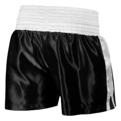 TITLE Boxing Professional Women’s Satin Striped Boxing Trunks -Boxing Shop TPBTW2 BK WH 3