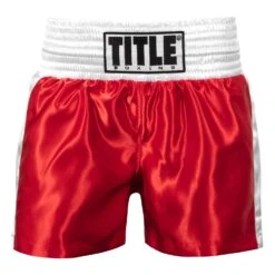 TITLE Boxing Professional Women’s Satin Striped Boxing Trunks -Boxing Shop TPBTW2 RD WH 2