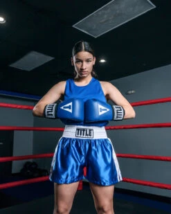 TITLE Boxing Professional Women’s Satin Striped Boxing Trunks -Boxing Shop TPBTW2BLWH 3