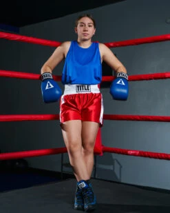 TITLE Boxing Professional Women’s Satin Striped Boxing Trunks -Boxing Shop TPBTW2RD 1