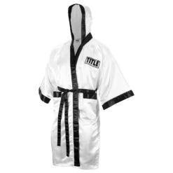 TITLE Boxing Full Length Robe -Boxing Shop TSRFL WH BK 2