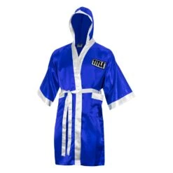 TITLE Boxing Pro Full Length Robe 3.0 -Boxing Shop TSRFL3 BL WH 2