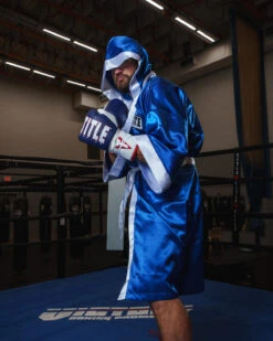 TITLE Boxing Pro Full Length Robe 3.0 -Boxing Shop TSRFL3BLWH 2