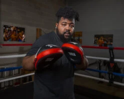 TITLE Boxing Leather Combination Focus Mitts 2.0 -Boxing Shop cbfpm2 bk rd 1 1