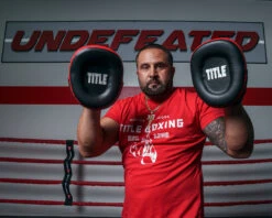 TITLE Boxing Leather Combination Focus Mitts 2.0 -Boxing Shop cbfpm2 rd bk 1