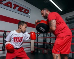 TITLE Classic Round Punch Shield V2 -Boxing Shop cpsh2 bk rd 1