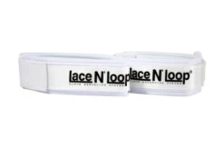 LACE N LOOP STRAPS (PAIR) ** SUPER-WHITE (BLACK LOGO) **