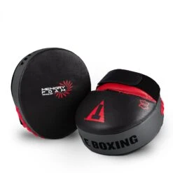 TITLE Boxing Memory Foam Tech Punch Mitts -Boxing Shop mfmpm bk rd 3 1
