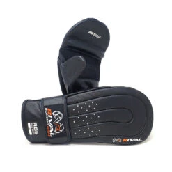 Boxing Shop 17 RIVAL Boxing RB5 Hook And Loop Leather Training Bag Mitts - Black