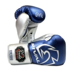 RIVAL RS100 Professional Boxing Sparring Gloves Blue/Silver