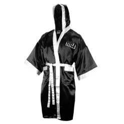 TITLE Boxing Full Length Robe -Boxing Shop tsrfl bk wh 2