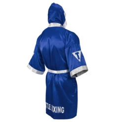 TITLE Boxing Pro Full Length Boxing Robe -Boxing Shop tsrfl2 bl wh 02