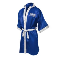 TITLE Boxing Pro Full Length Boxing Robe -Boxing Shop tsrfl2 bl wh 03