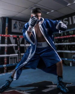 TITLE Boxing Pro Full Length Boxing Robe -Boxing Shop tsrfl2 blwh