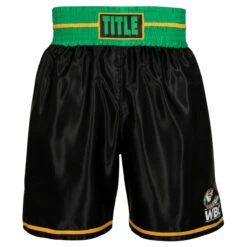 WBC By TITLE Boxing Professional Boxing Trunks -Boxing Shop wbcbt bk gn 2