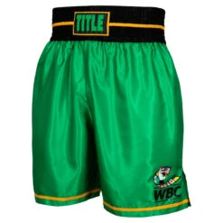WBC By TITLE Boxing Professional Boxing Trunks -Boxing Shop wbcbt gn bk 1 1